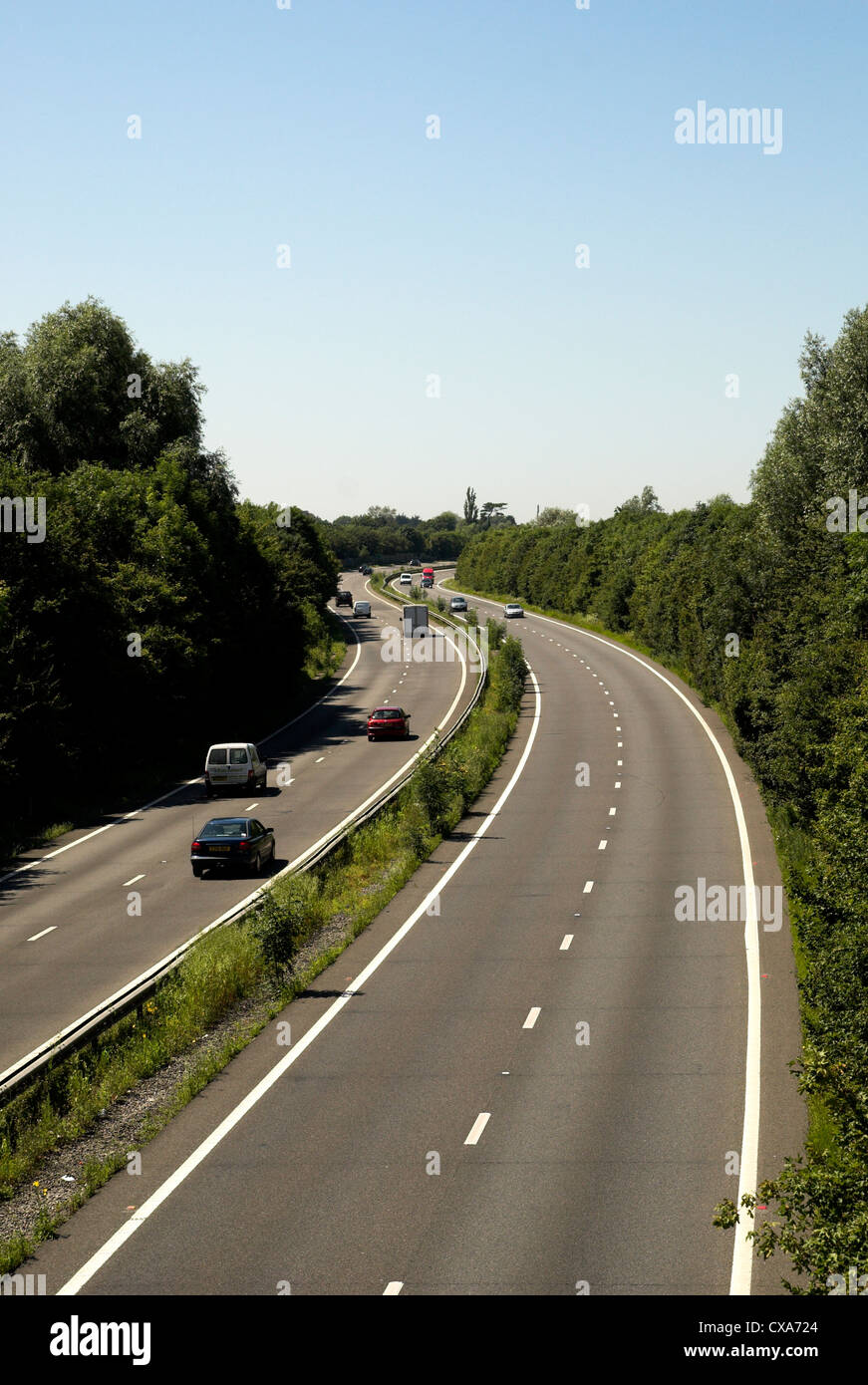 The A27 dualcarriageway heading towards Portsmouth from Chichester in