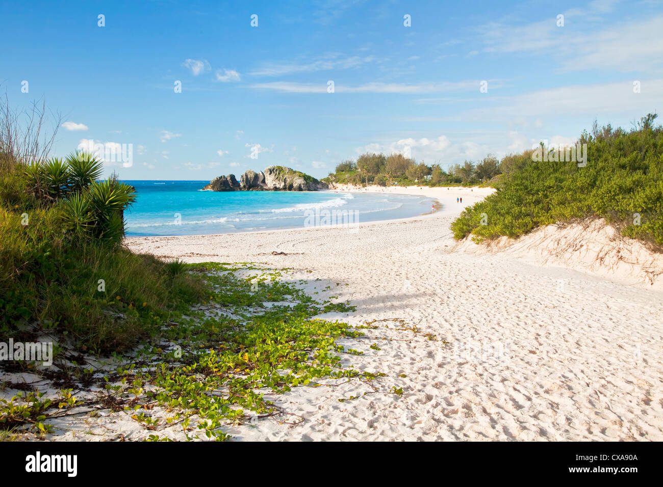 View of Horseshoe Bay Beach on the south side of Bermuda. Stock Photo