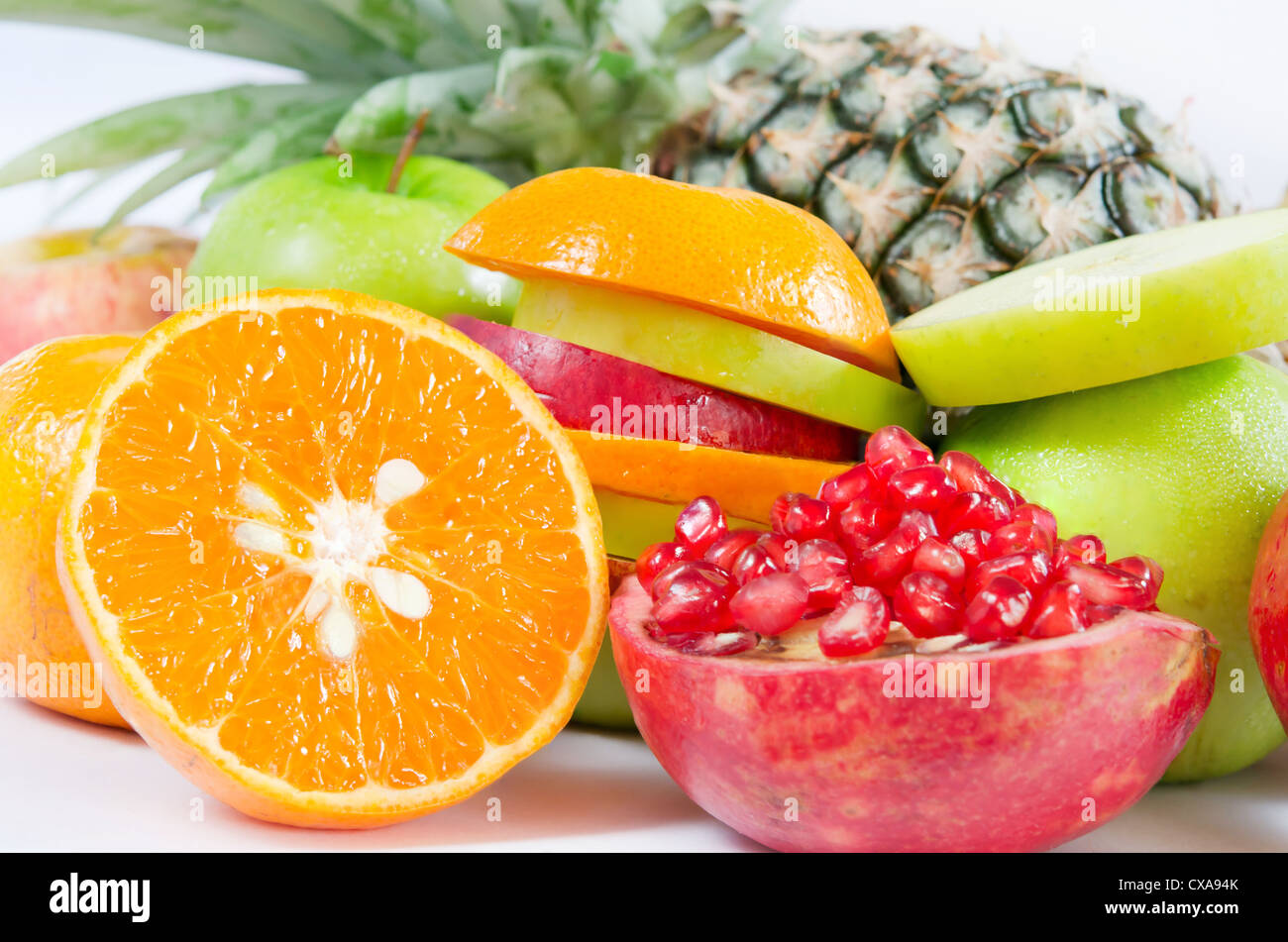 mixed fruits , fresh various tropical fruits Stock Photo Alamy