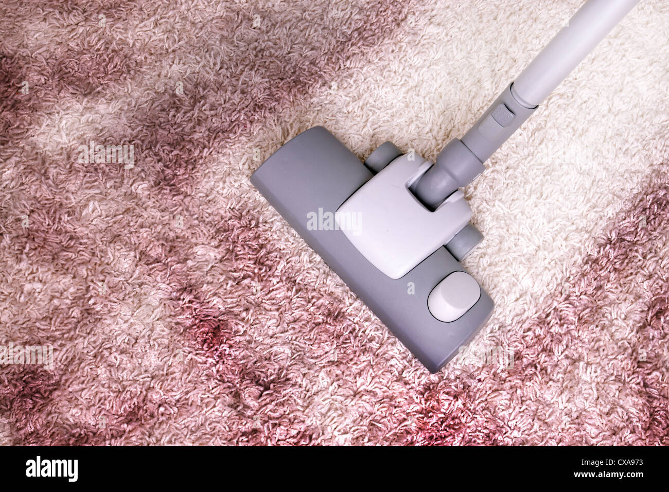 vacuuming dirty carpet Stock Photo Alamy