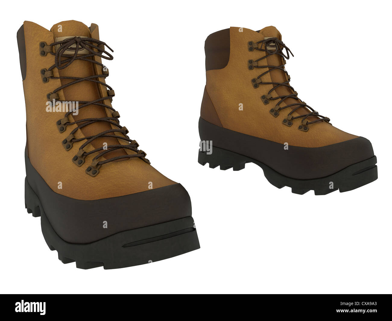 Boots for winter. Hiking boots. Stock Photo