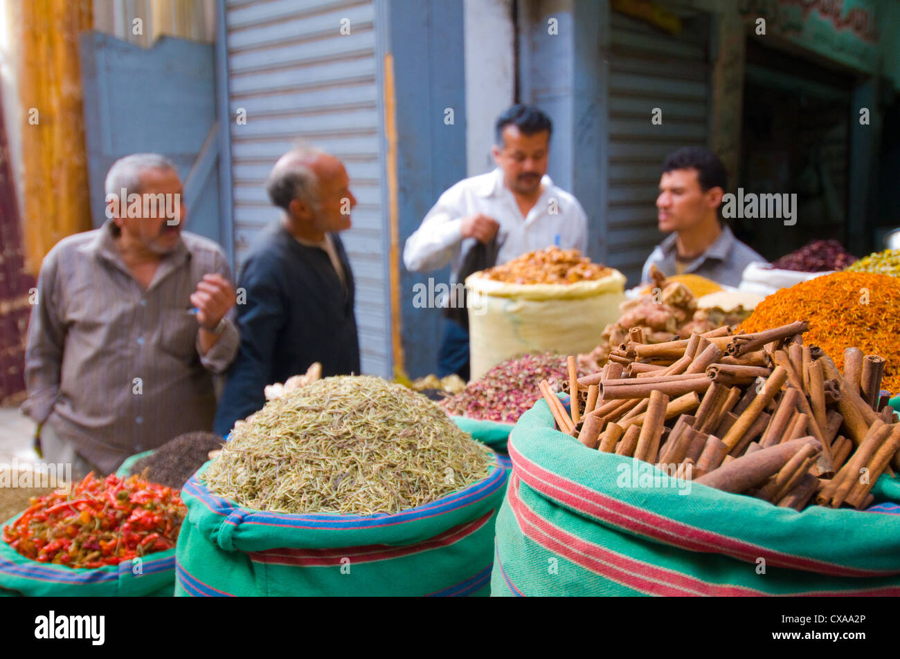 Spices Khan El Khalili market Cairo Egypt Stock Photo