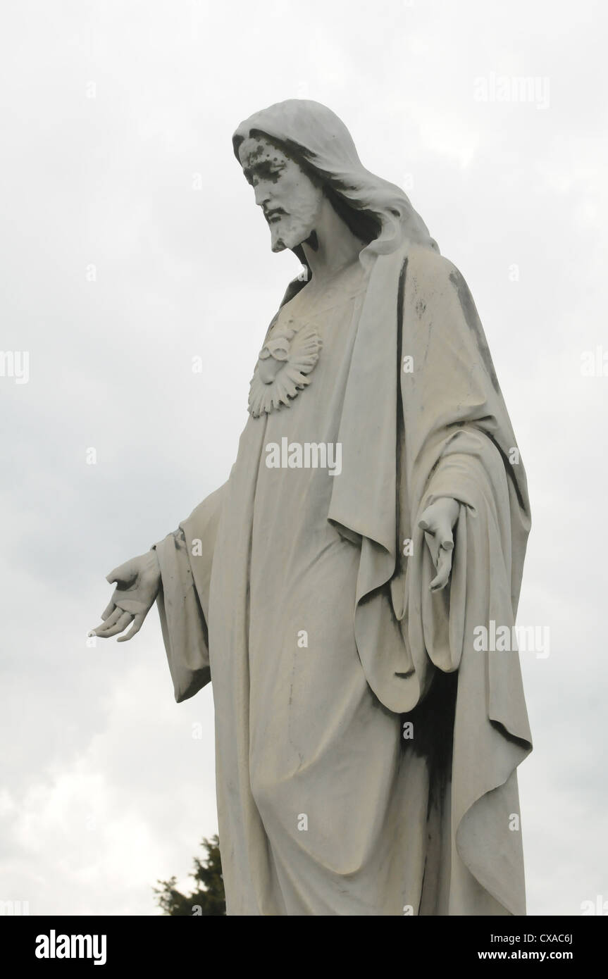 Columbus Ohio, Christ statue at Bishop Watterson's grave. Stock Photo