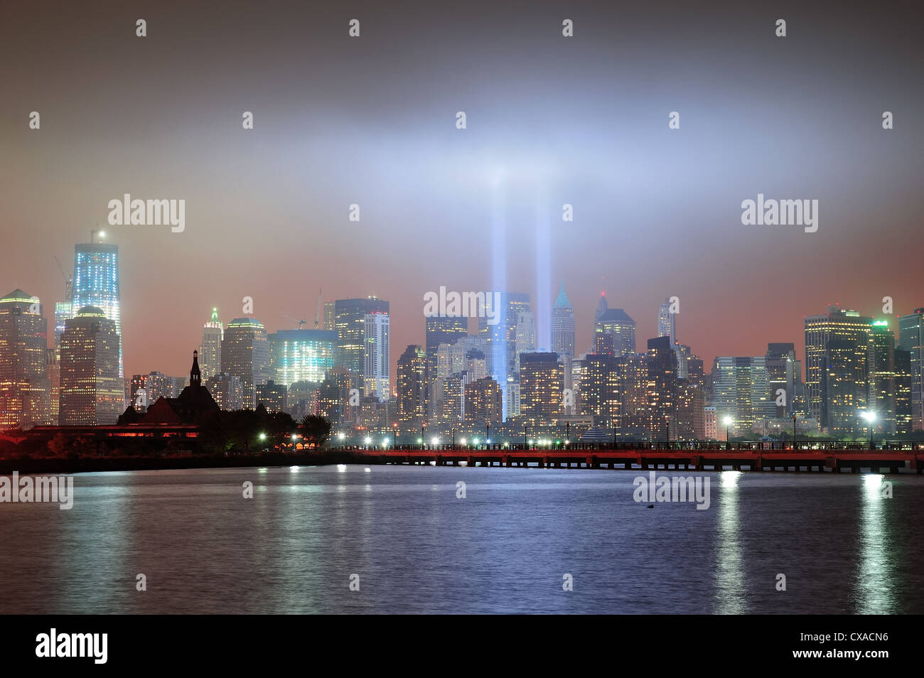 New York City Manhattan downtown skyline Stock Photo - Alamy