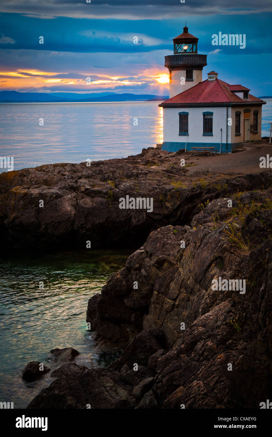 Lime Kiln lighthouse on San Juan Island, Washington Stock Photo