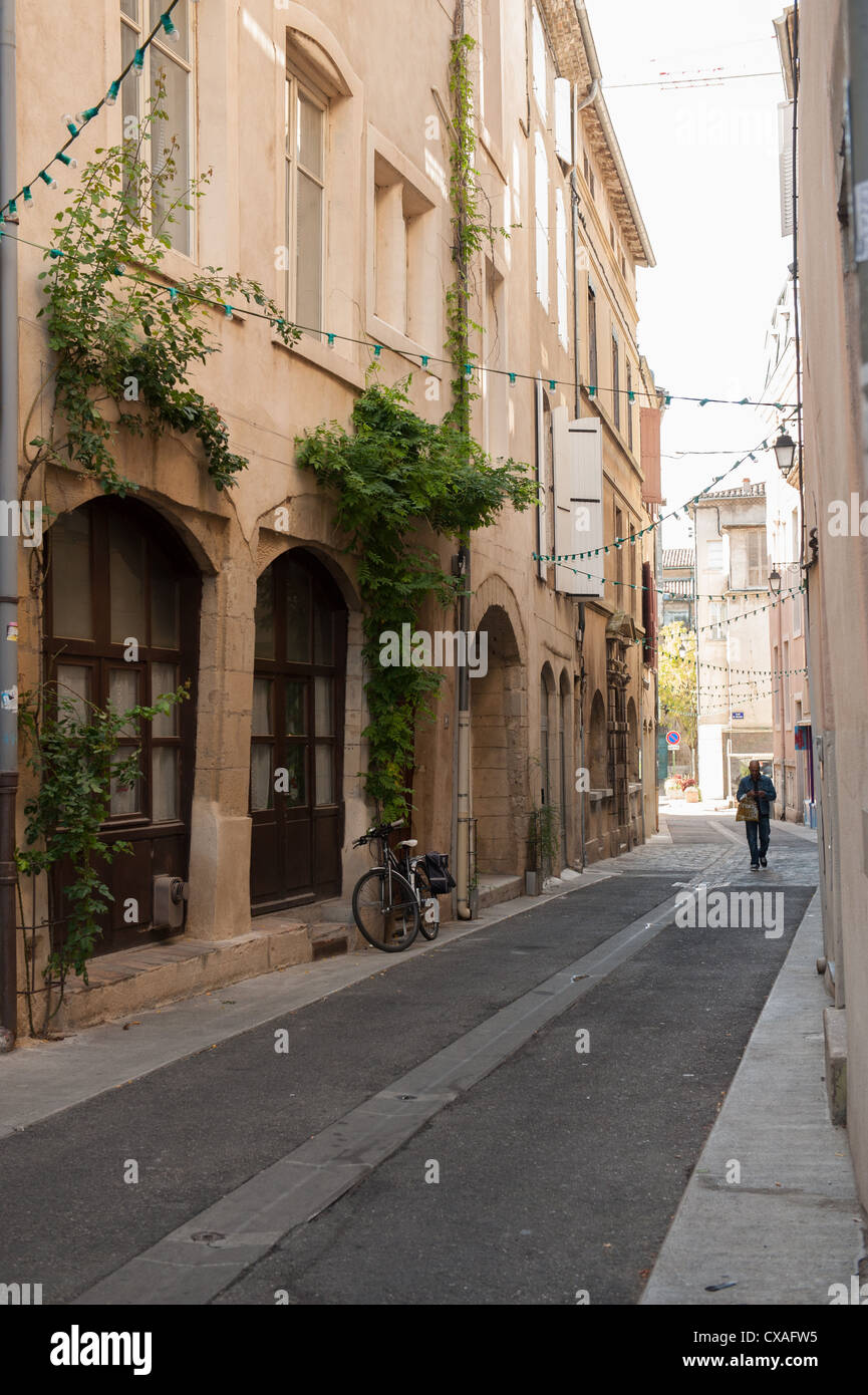 Typical traditional French street Southern France Stock Photo - Alamy
