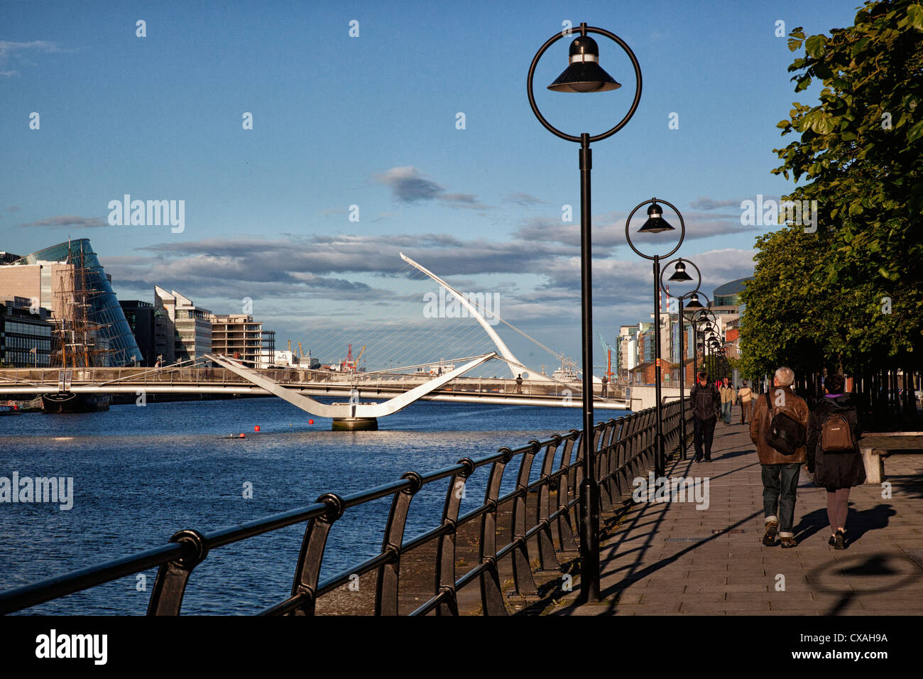 View of the river Liffey with the Sean O'Casey and the Samuel Beckett ...