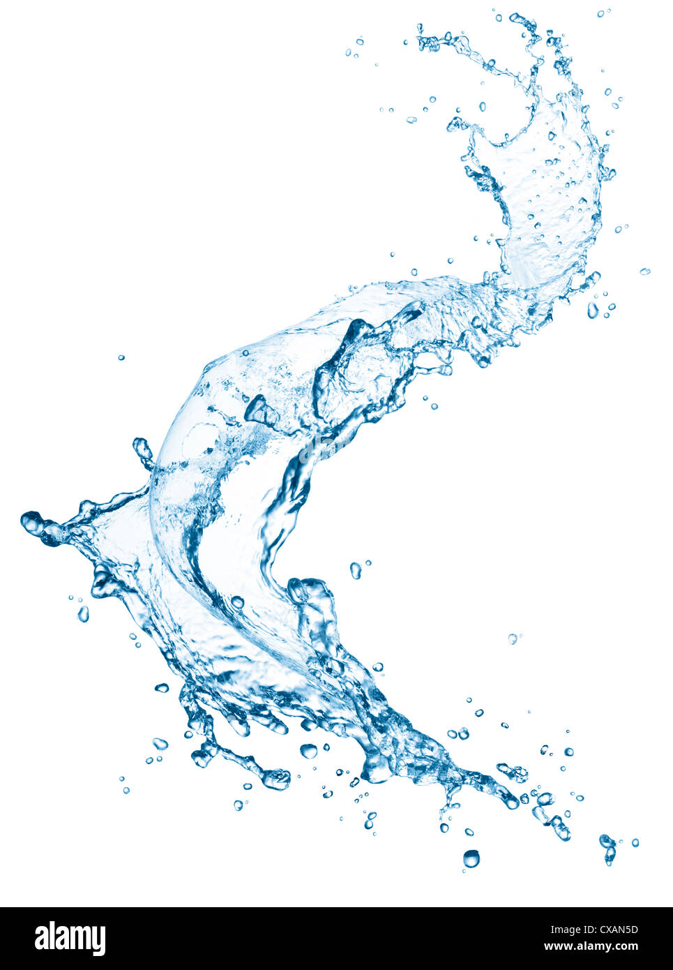 blue water splash isolated on white background Stock Photo