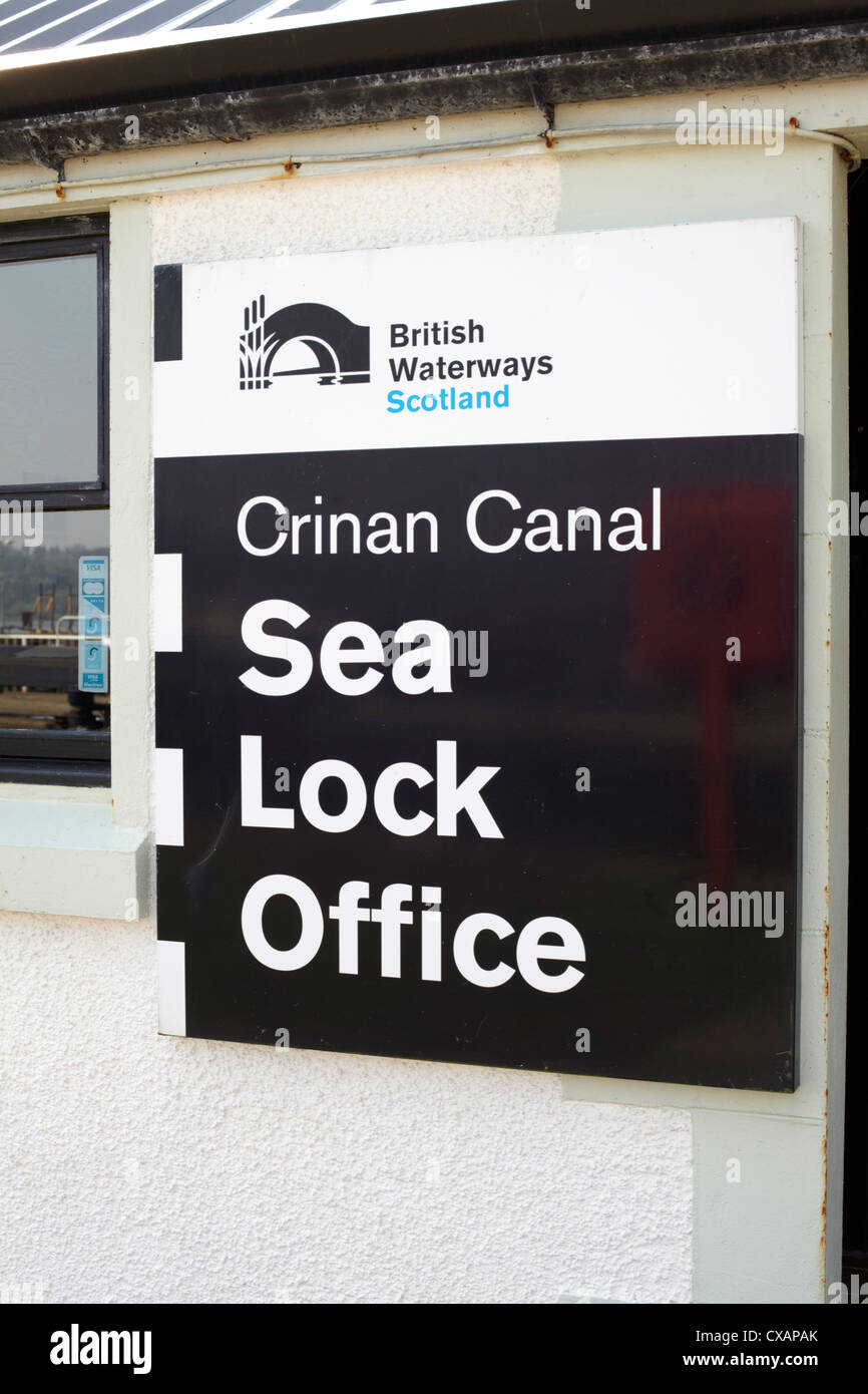 Crinan canal sea lock office at Ardrishaig. British Waterways Scotland Stock Photo