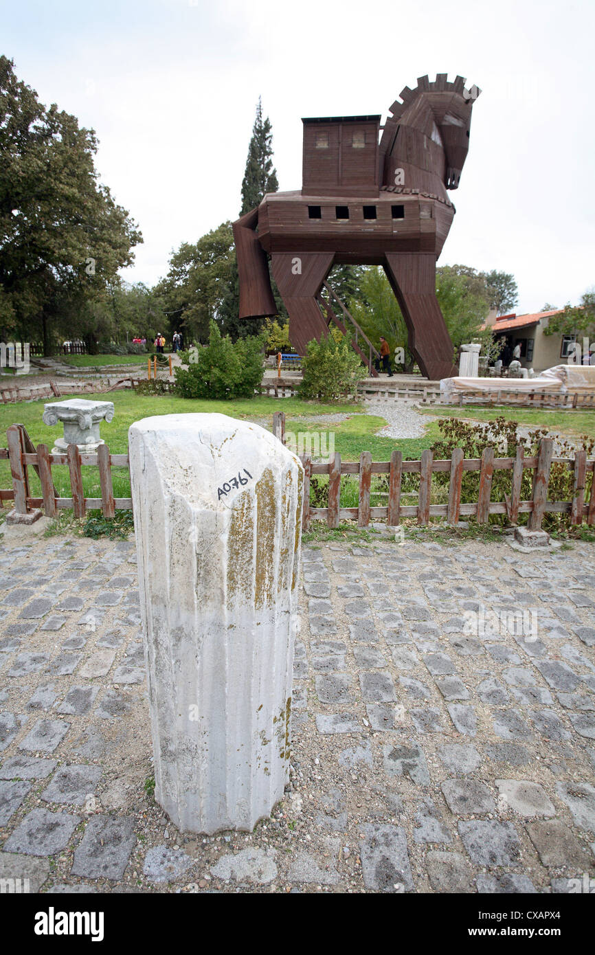 Troy, replica of the Trojan Horse Stock Photo