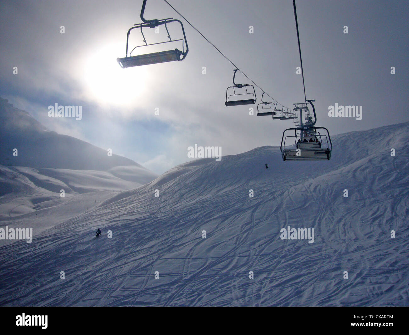 Austria, winter sports in Warth Stock Photo Alamy