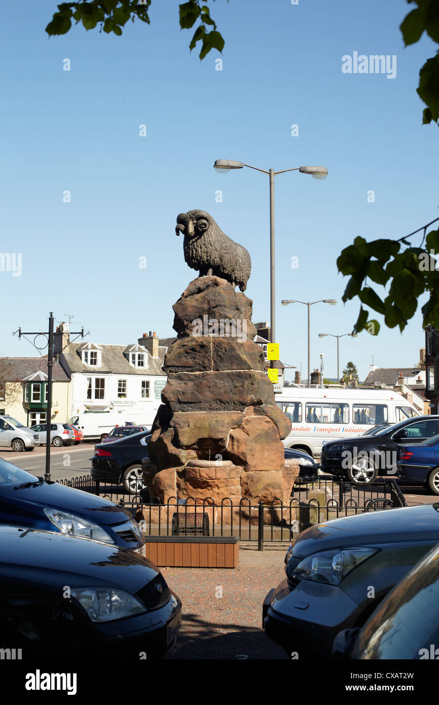 The Moffat Ram with clear blue sky behind. Moffat. Scotland Stock Photo