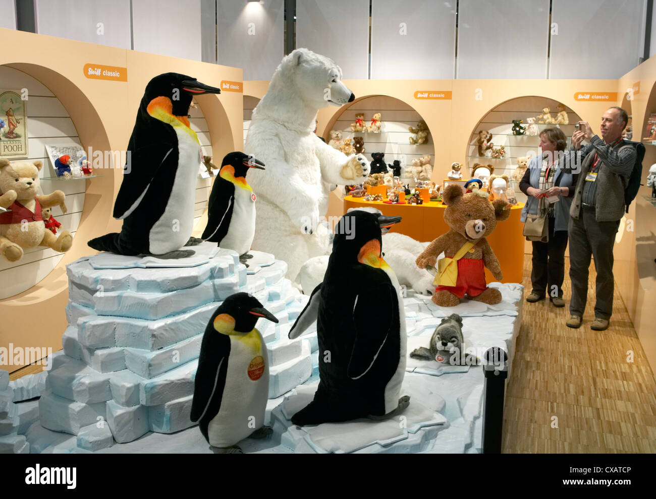 Stand by Steiff with stuffed animals Stock Photo Alamy