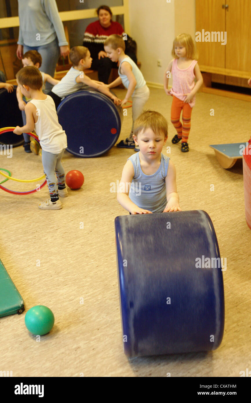 Physical Education in a Kindertagesstaette Stock Photo
