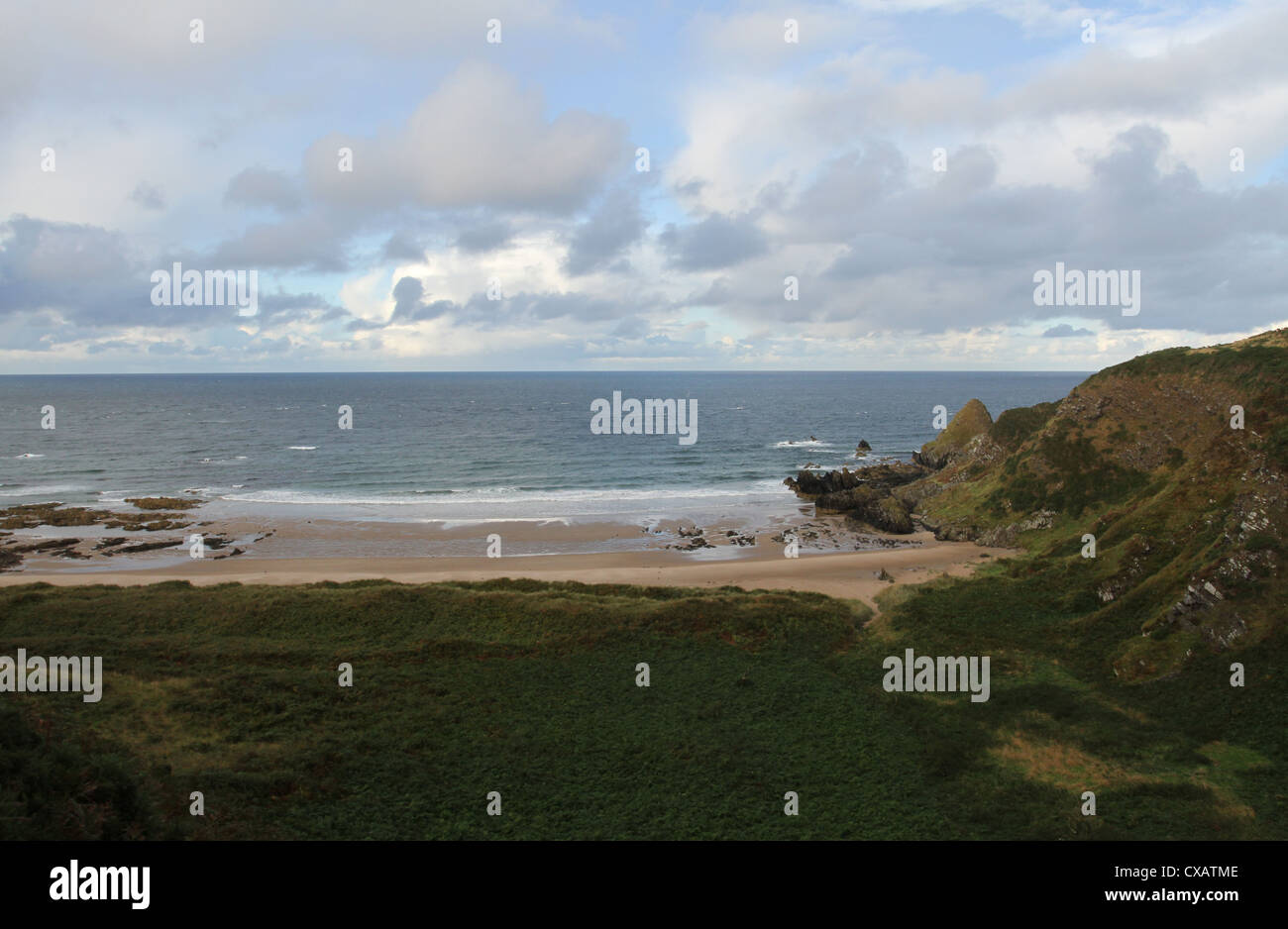 Elevated view of Sunnyside beach Scotland September 2012 Stock Photo