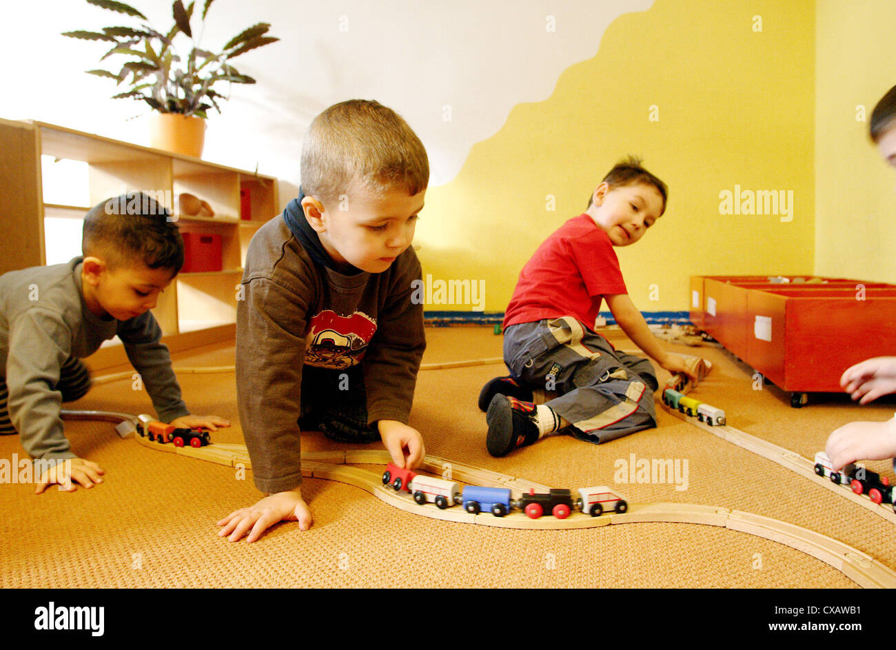 Daily routine in a Kindertagesstaette Stock Photo