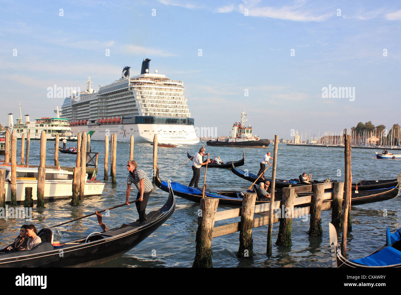 Cruise ship Celebrity Silhouette in Venice Stock Photo
