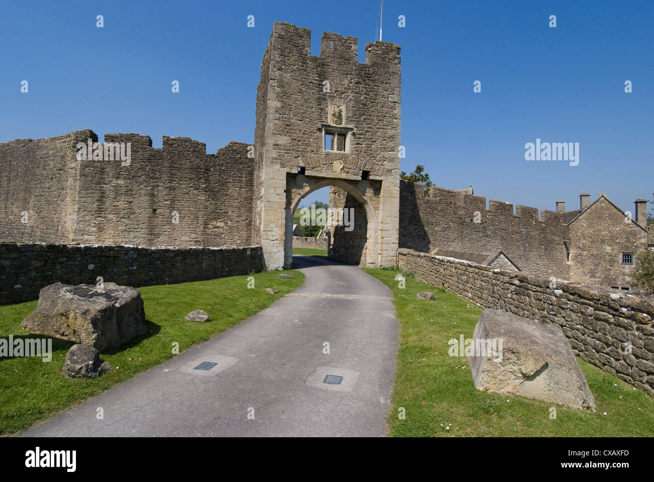 Gatehouse of the 14th century Farleigh Hungerford Castle, Somerset, England, United Kingdom, Europe Stock Photo