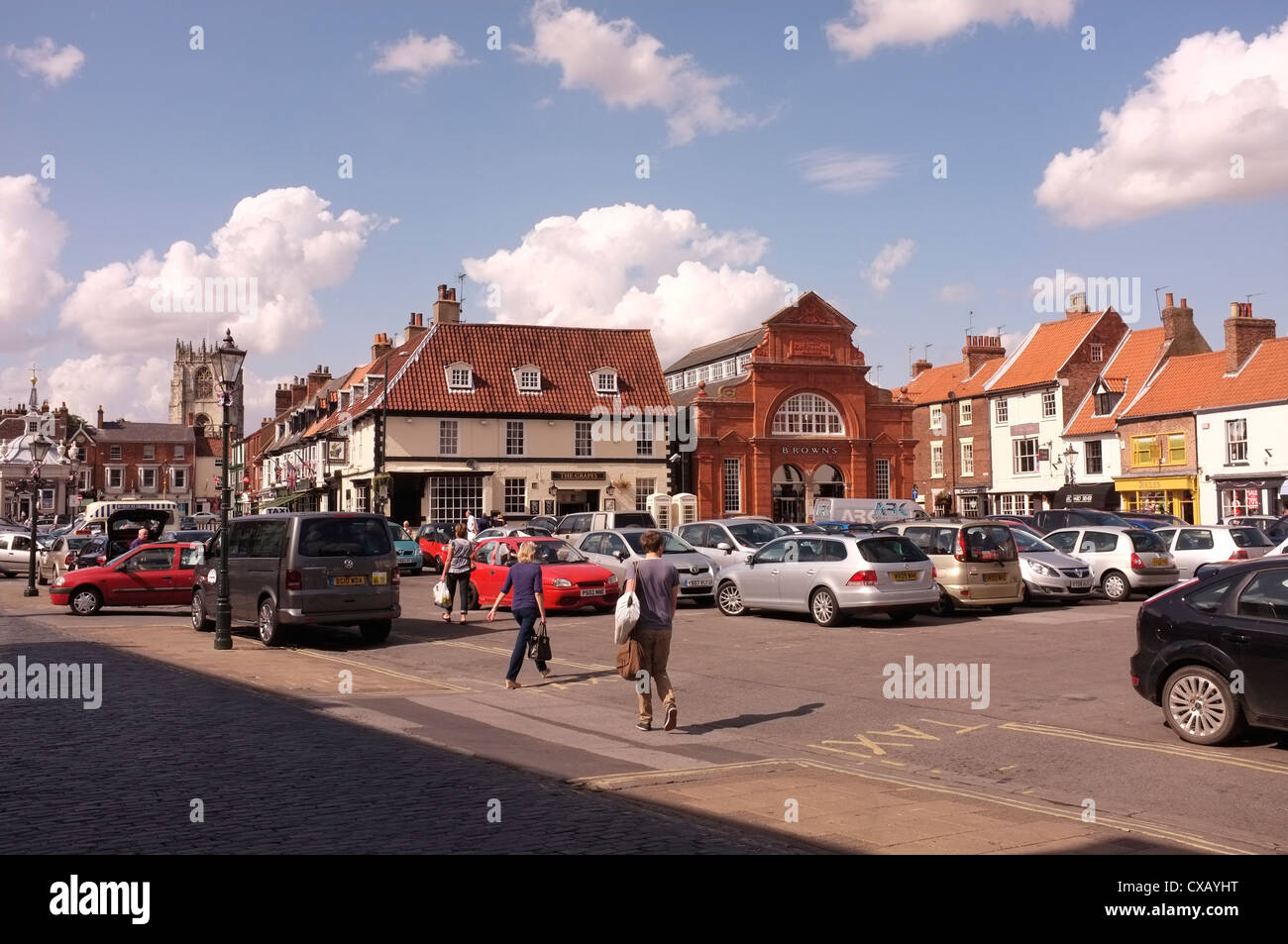 Market Square in Beverley Town Centre, East Yorkshire Stock Photo