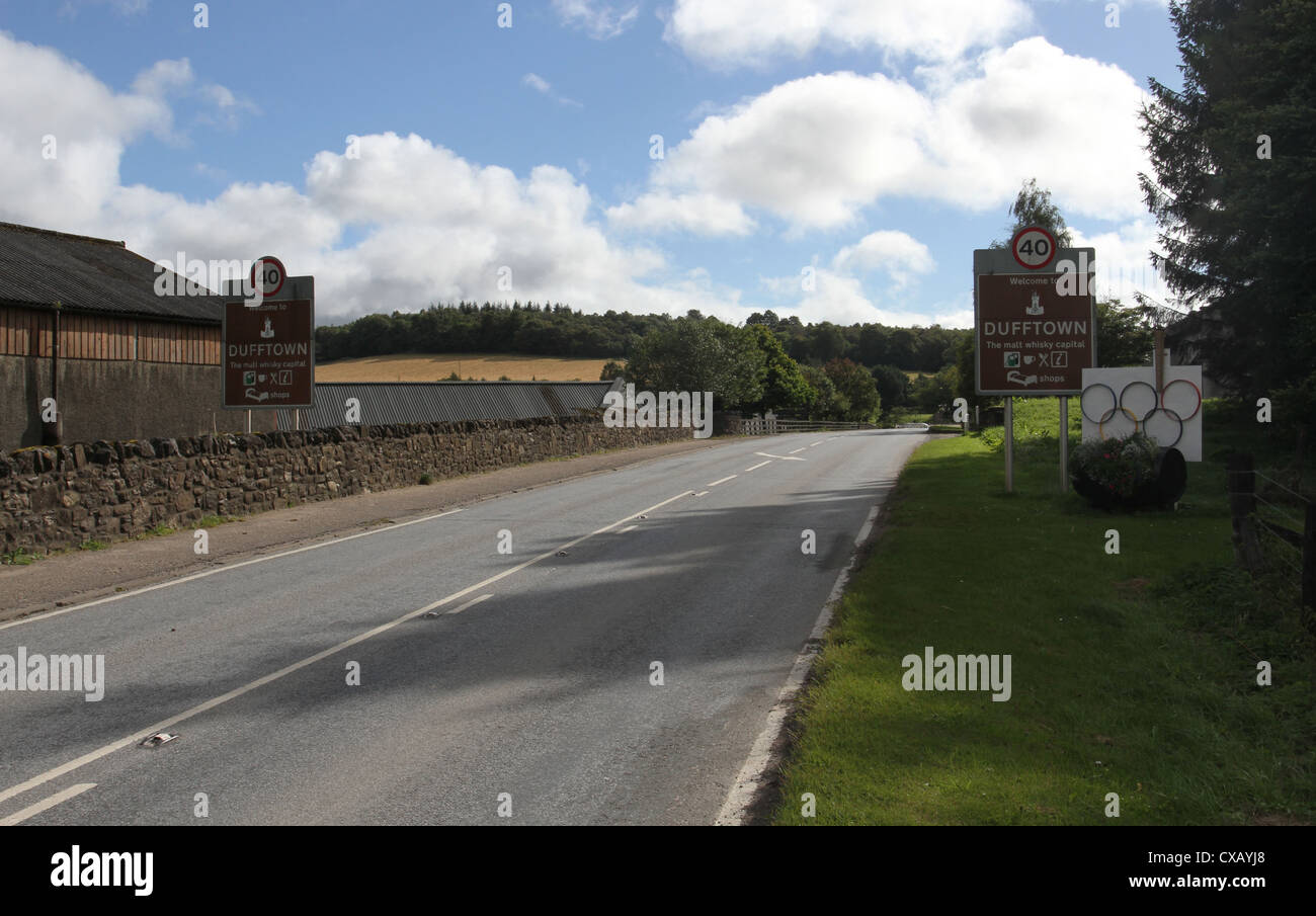 Whisky capital sign Dufftown Scotland September 2012 Stock Photo - Alamy