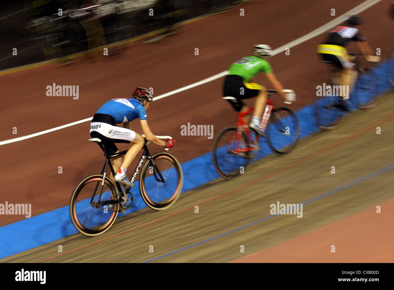 Berlin, cyclists in action during the six-day race in the Berlin Velodrome Stock Photo