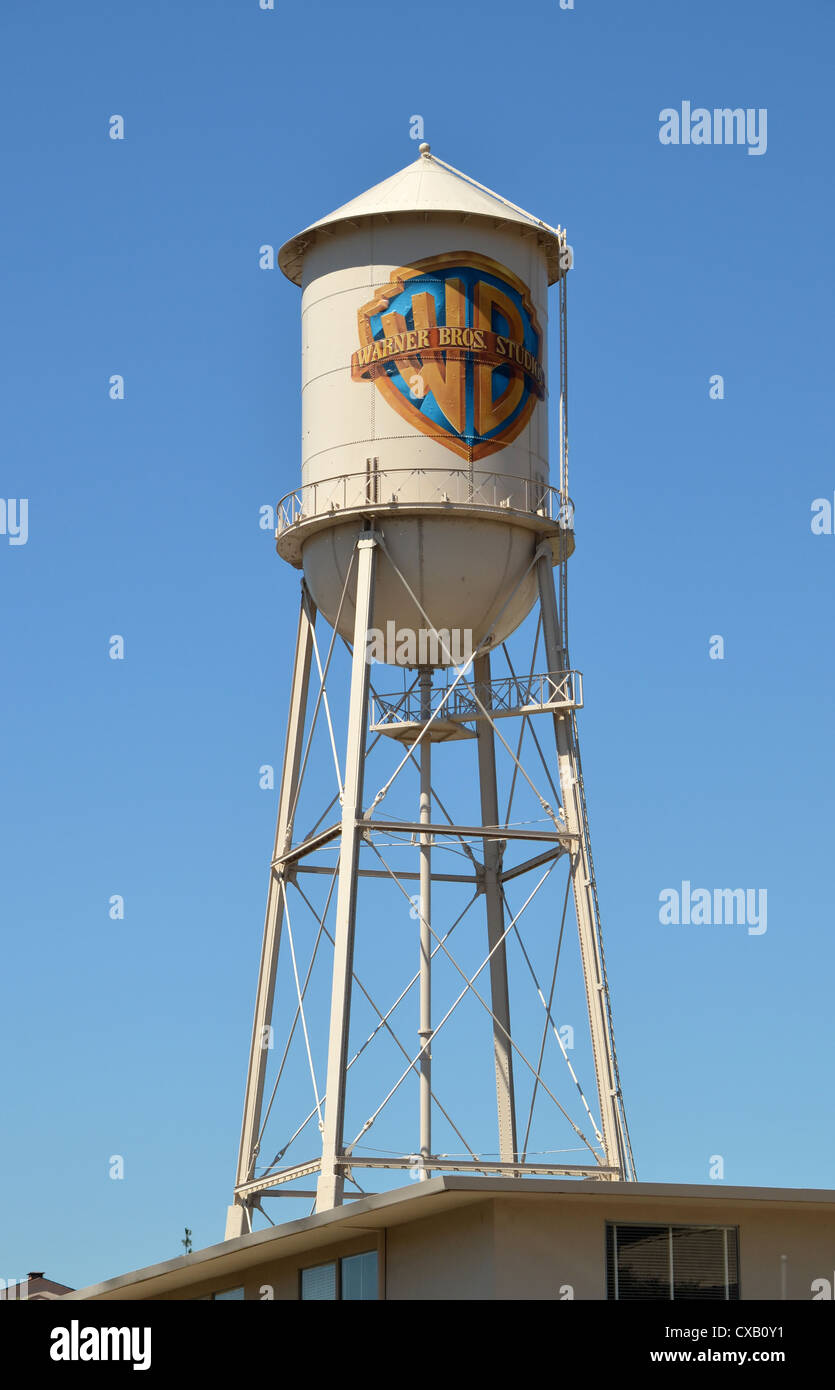 Warner Bros water tank, Warner Bros studios, Los Angeles Stock Photo