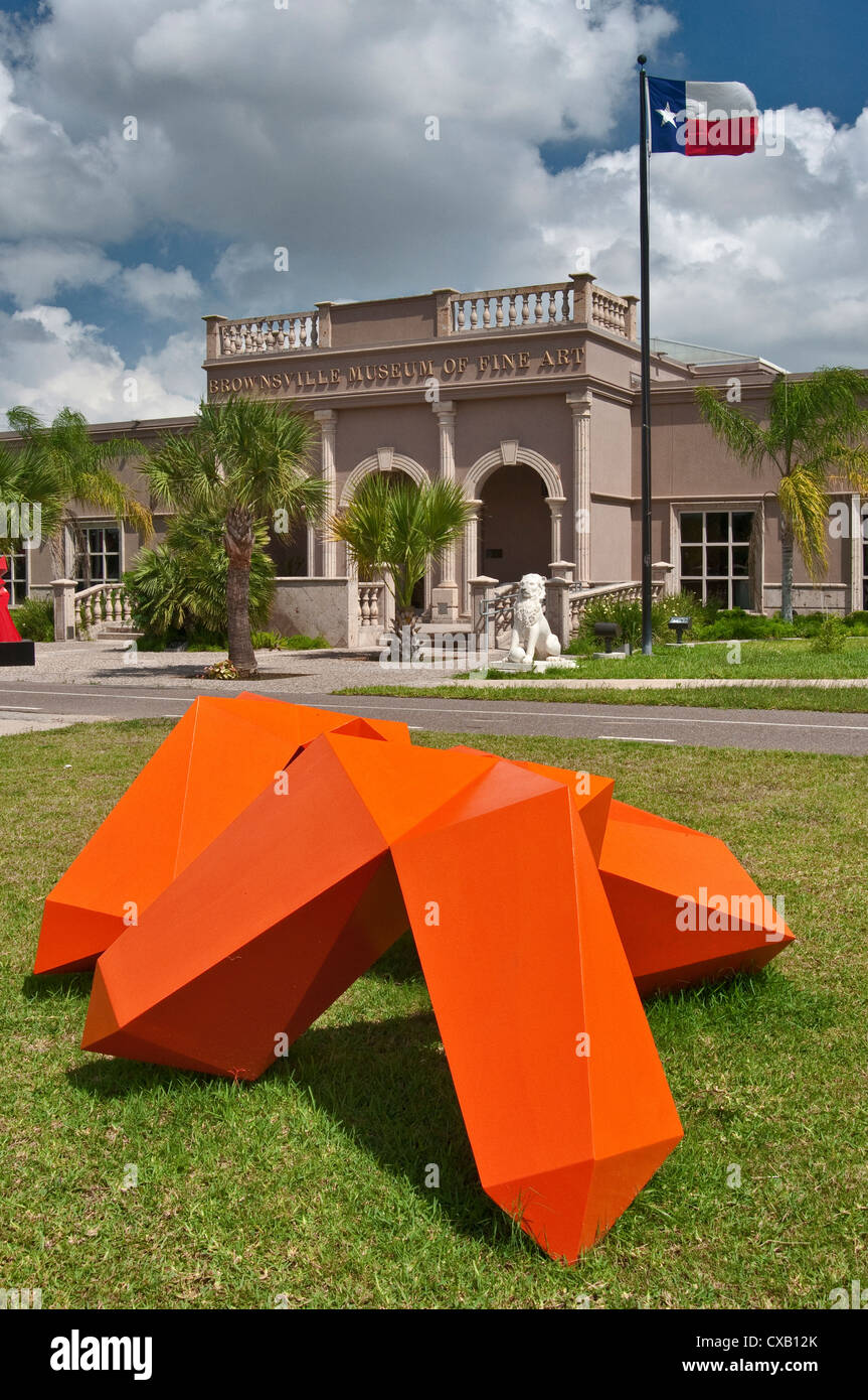 One of Zodiac sculptures by Enrique Carbajal Sebastian in front of Museum of Fine Art in Brownsville, Rio Grande Valley, Texas Stock Photo