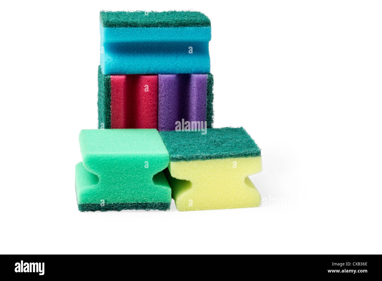 heap of cleaning sponges isolated on white background Stock Photo Alamy