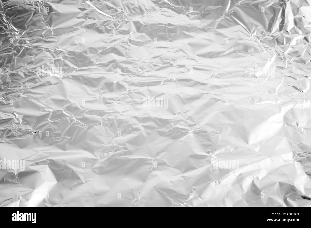 Background from wrinkled aluminum foil for cooking Stock Photo