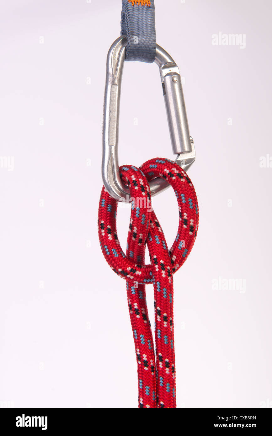 "Munter hitch" knot for mountain climbing Stock Photo Alamy
