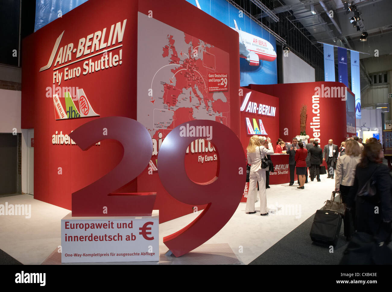 Berlin, Air Berlin's booth at the 2007 International Tourism Boerse Stock Photo