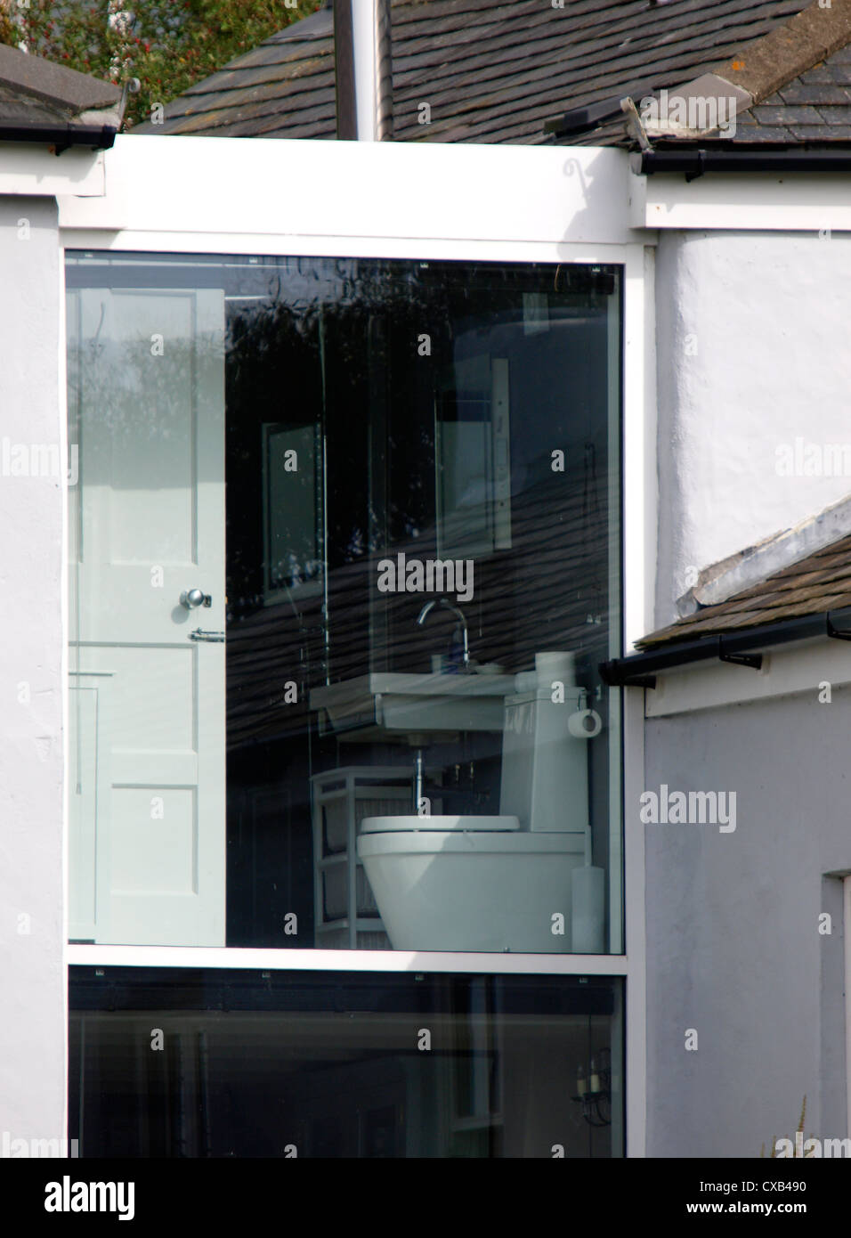Toilet with a view, Bude, Cornwall, UK Stock Photo