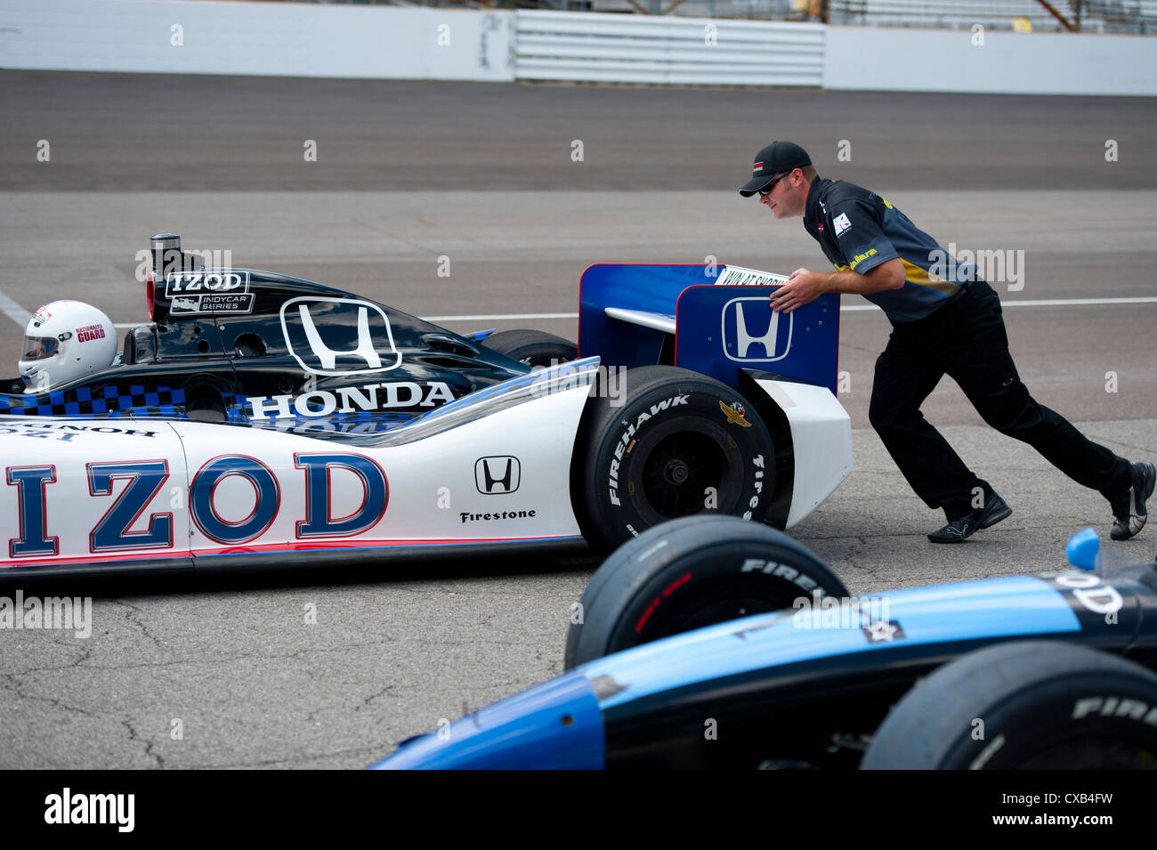 USA Indiana IN Indianapolis Motor Speedway The Indy Experience where tourists can get a ride in a 2 seater race car at 180 MPH Stock Photo