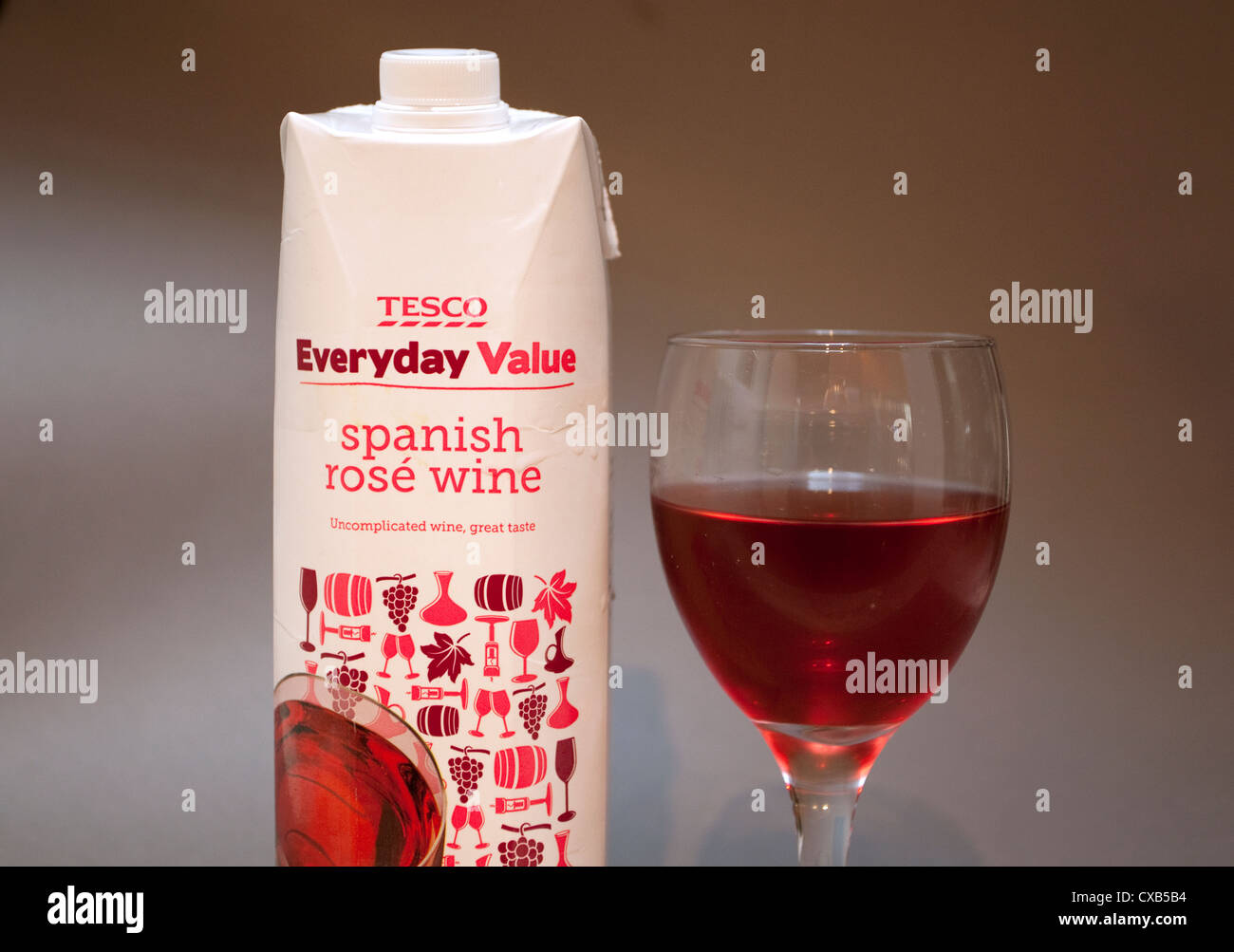 Supermarkets now sell wine in 1 litre cartons, London Stock Photo Alamy