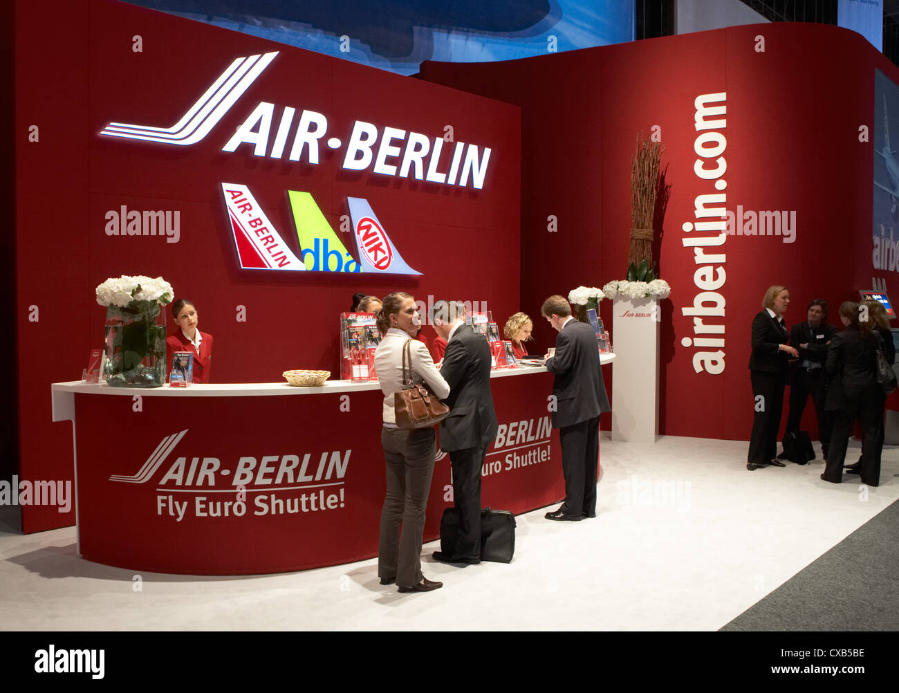 Berlin, Air Berlin's booth at the 2007 International Tourism Boerse Stock Photo