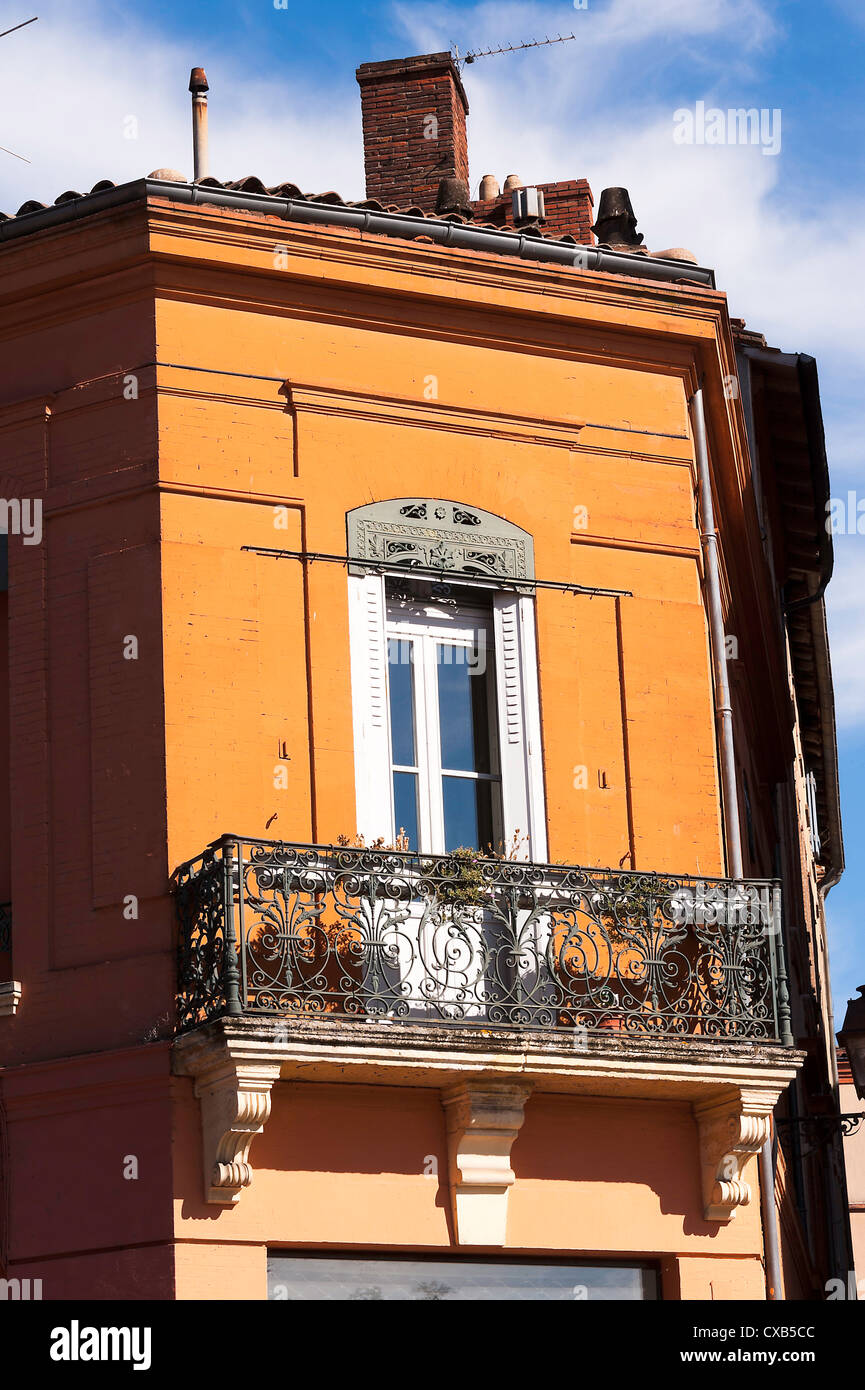 Typical French Architecture in Rue Gambetta City of Toulouse Haute-Garonne Midi-Pyrenees France Stock Photo