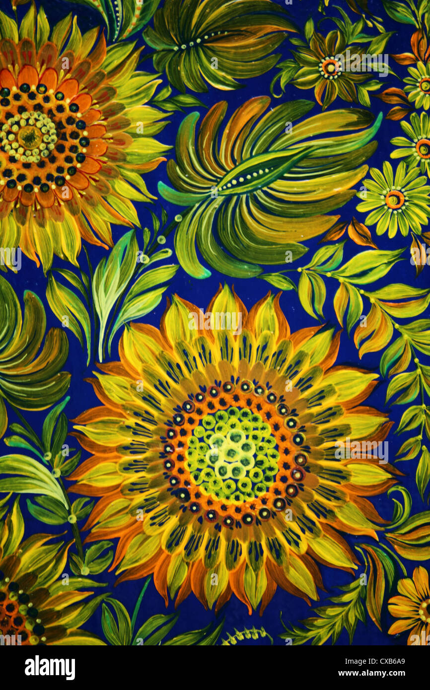 sample of Ukrainian painting with sunflowers Stock Photo - Alamy