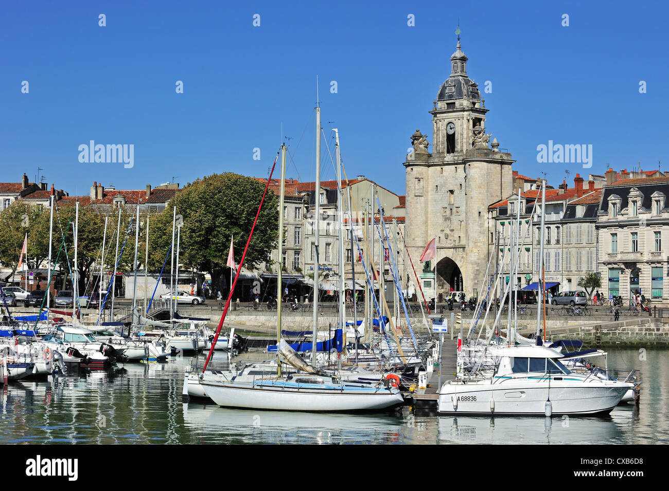 The town gate Grosse Horloge in the old harbour / Vieux-Port at La ...