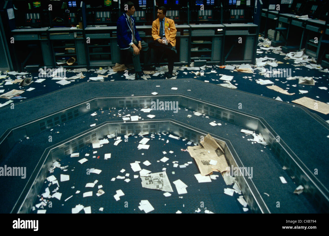 Futures and commodities traders at the LIFFE exchange during the 1990s