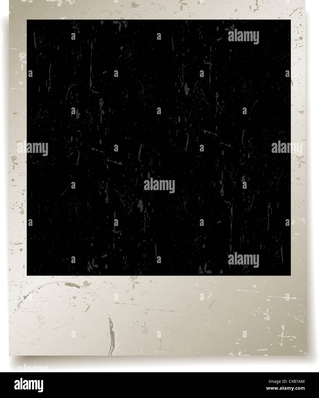 Grunge polaroid background with splats and stains Stock Photo