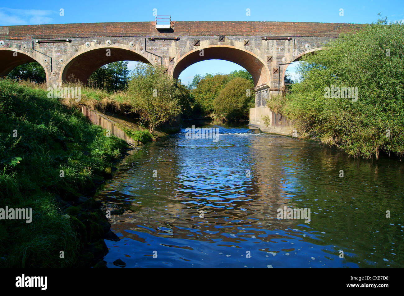 UK,South Yorkshire,Bolton On Dearne,Railway Bridge over River Dearne