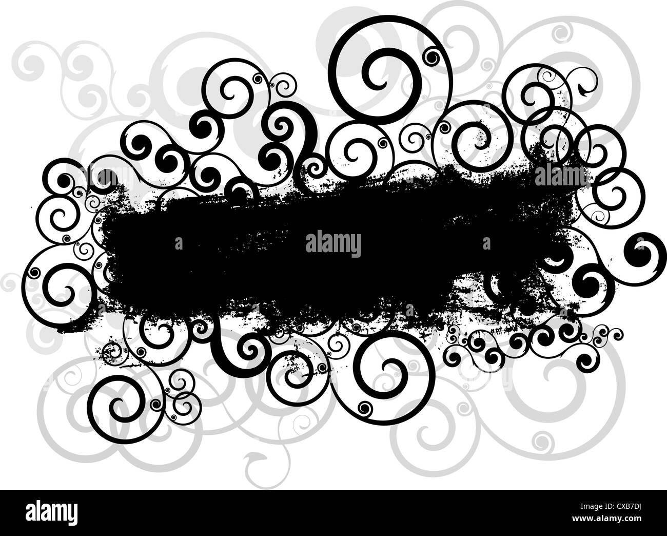 Grunge style background with swirls and curls Stock Photo