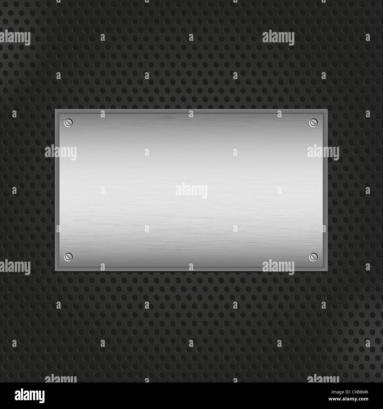 Brushed metal texture on a perforated black background Stock Photo - Alamy