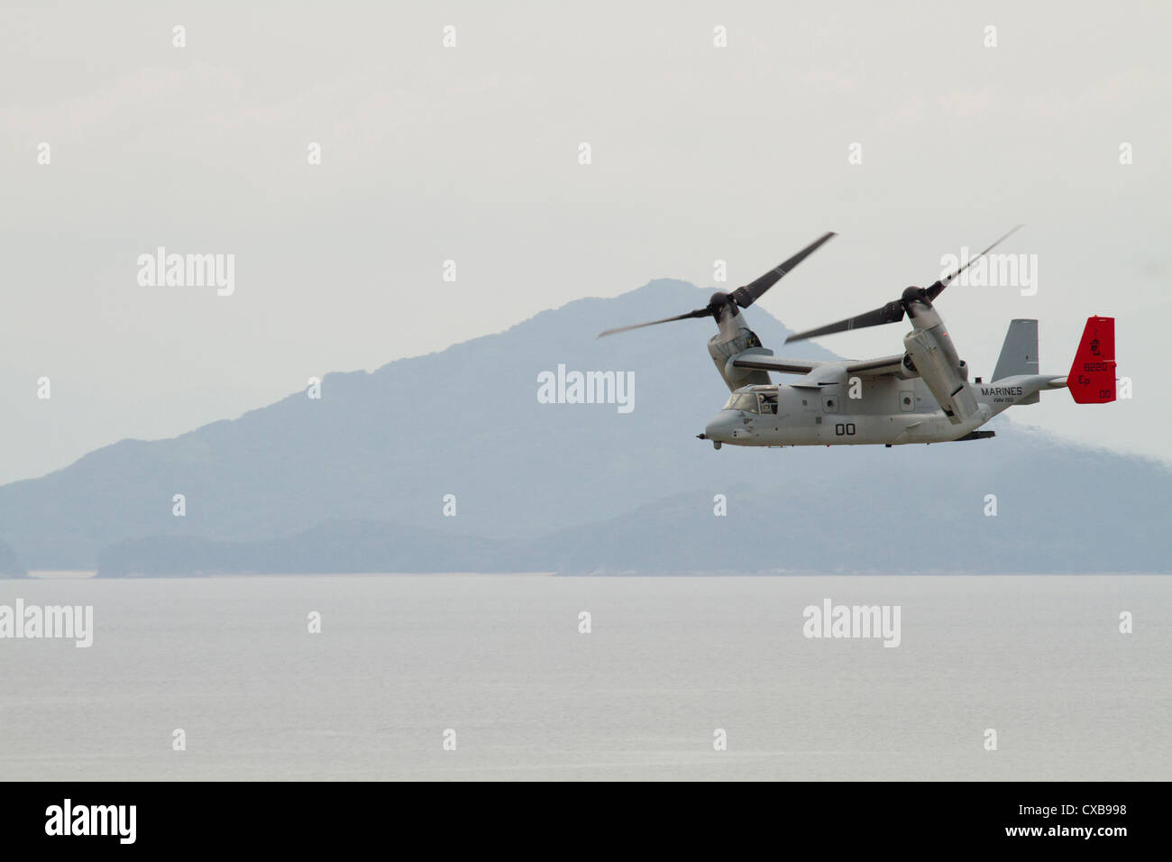 US Marine Corps aircrews conducts MV22 Osprey aircraft functional check flights and pilot