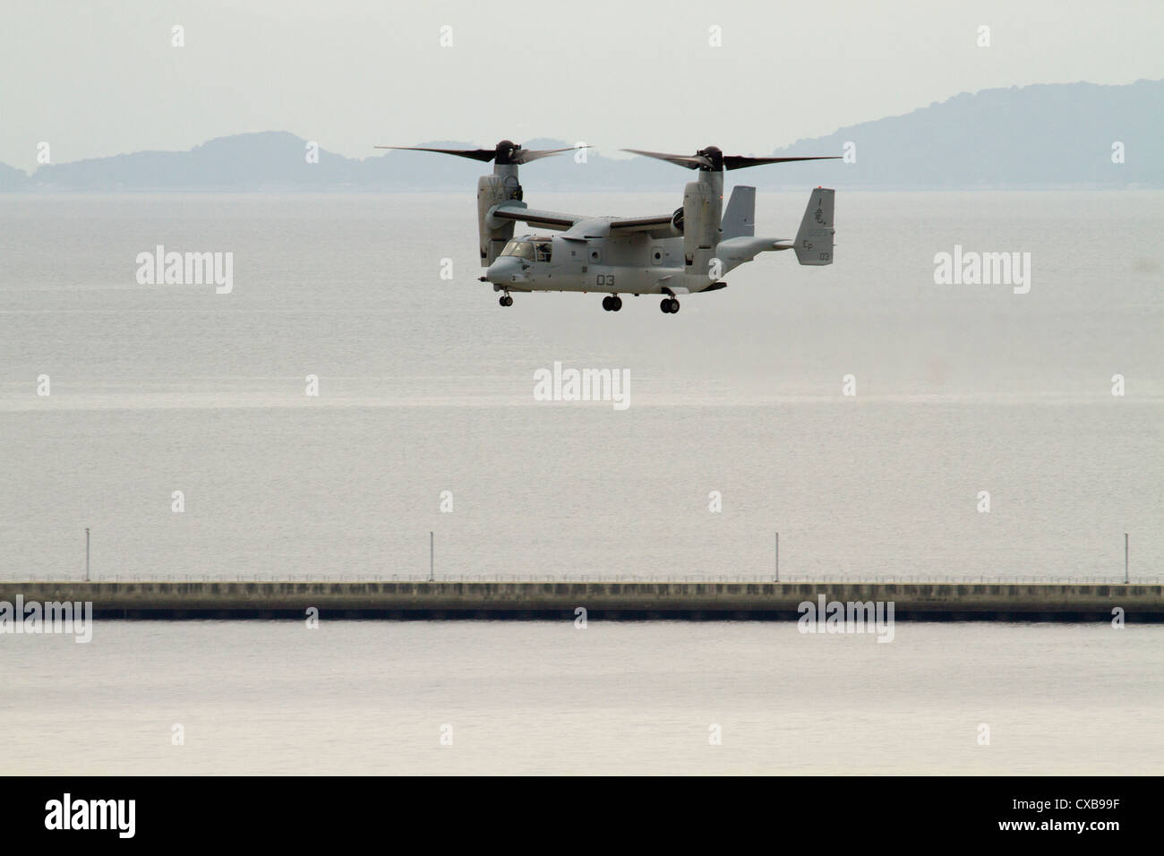 US Marine Corps aircrews conducts MV22 Osprey aircraft functional
