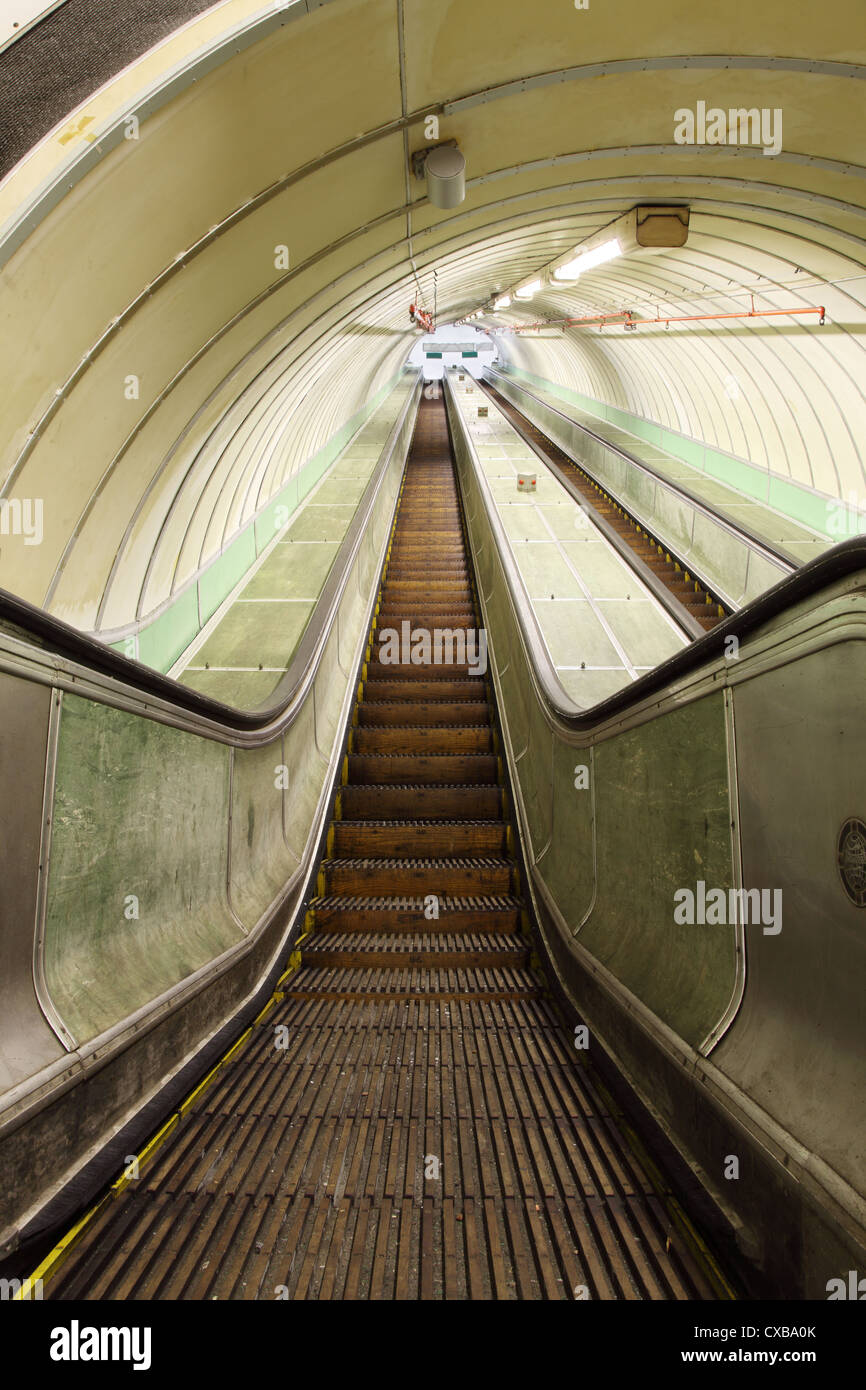 Looking Up The Wooden Escalators Of The Tyne Pedestrian And Cyclists 