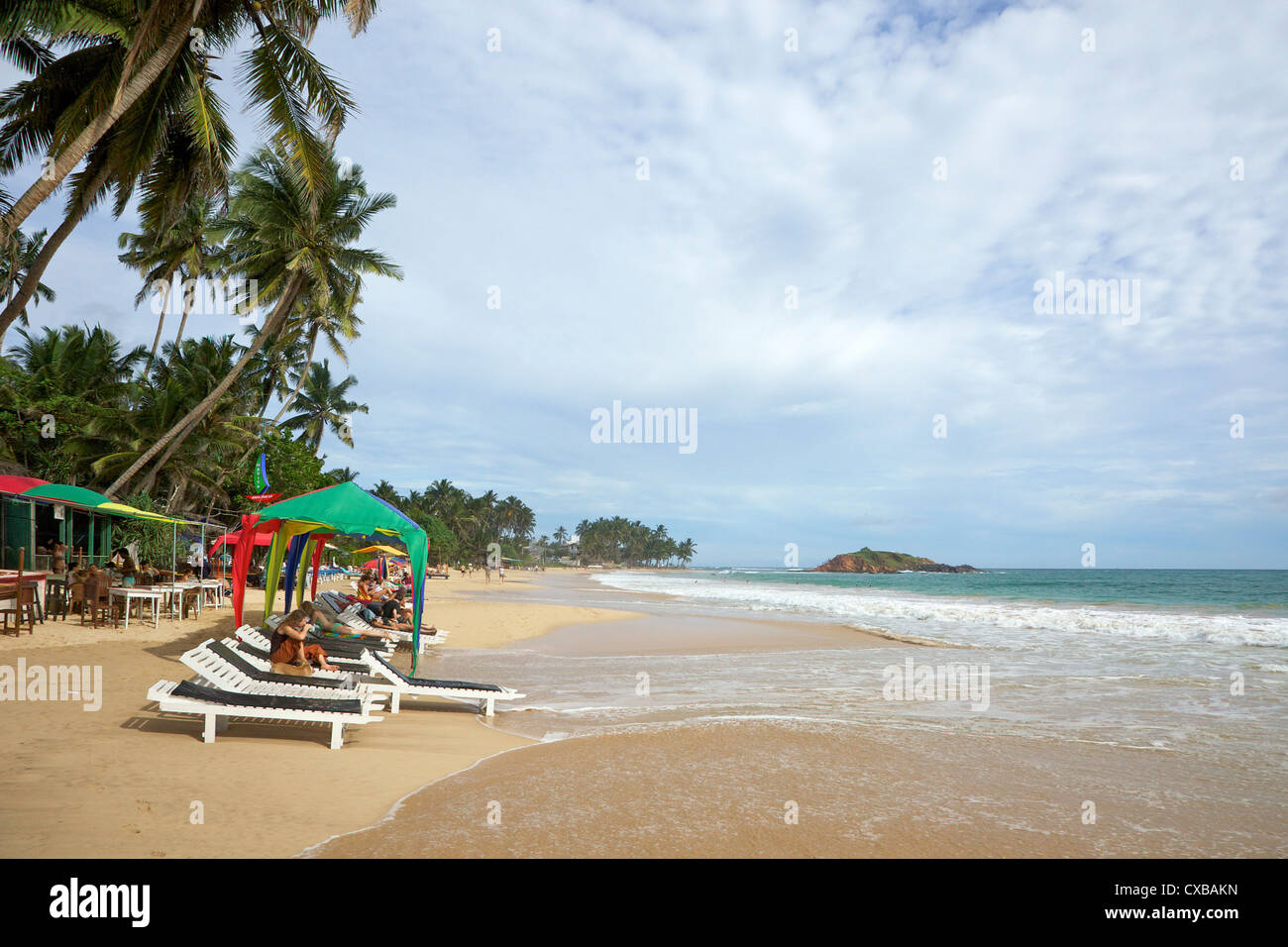 View of the beach at Mirissa, South Coast, Sri Lanka, Asia Stock Photo
