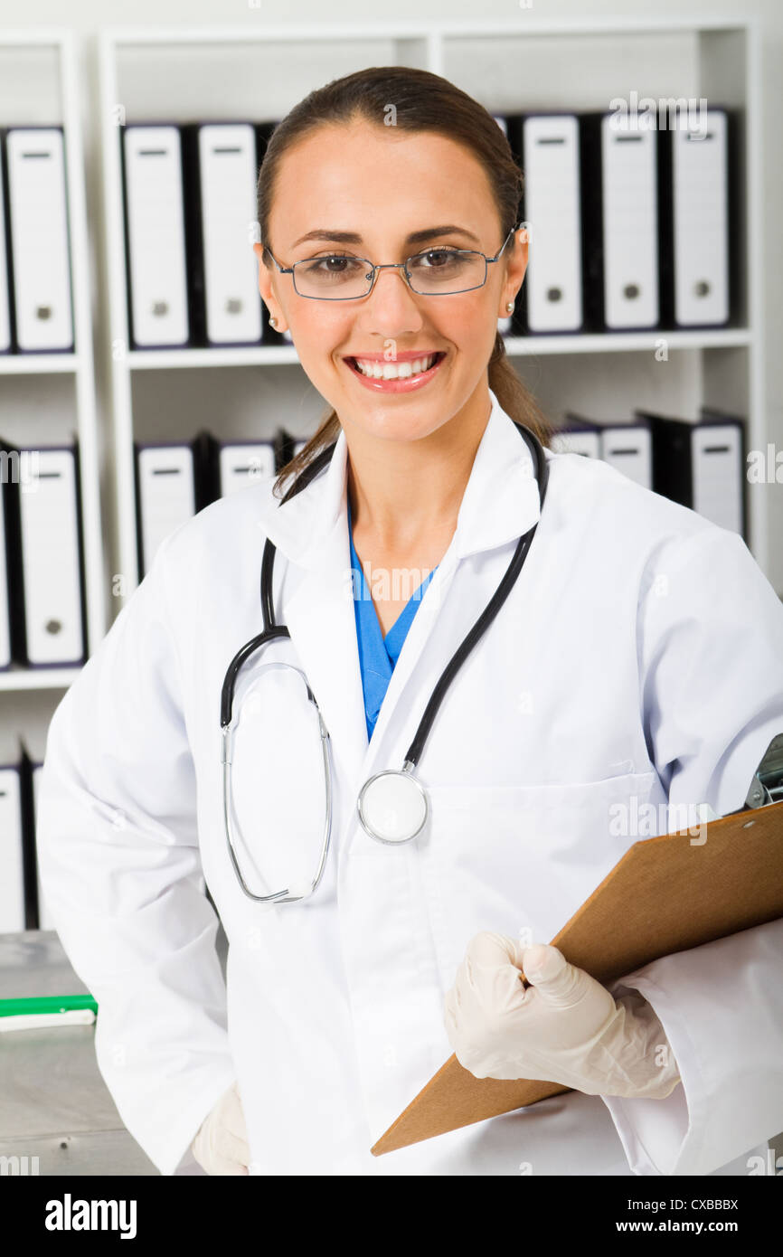 medical intern in office Stock Photo
