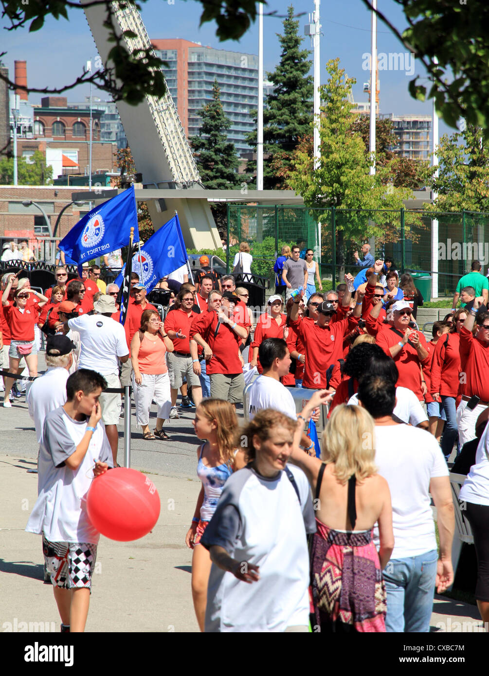 People marching during the 2012 Labor Day Parade in Toronto Stock Photo