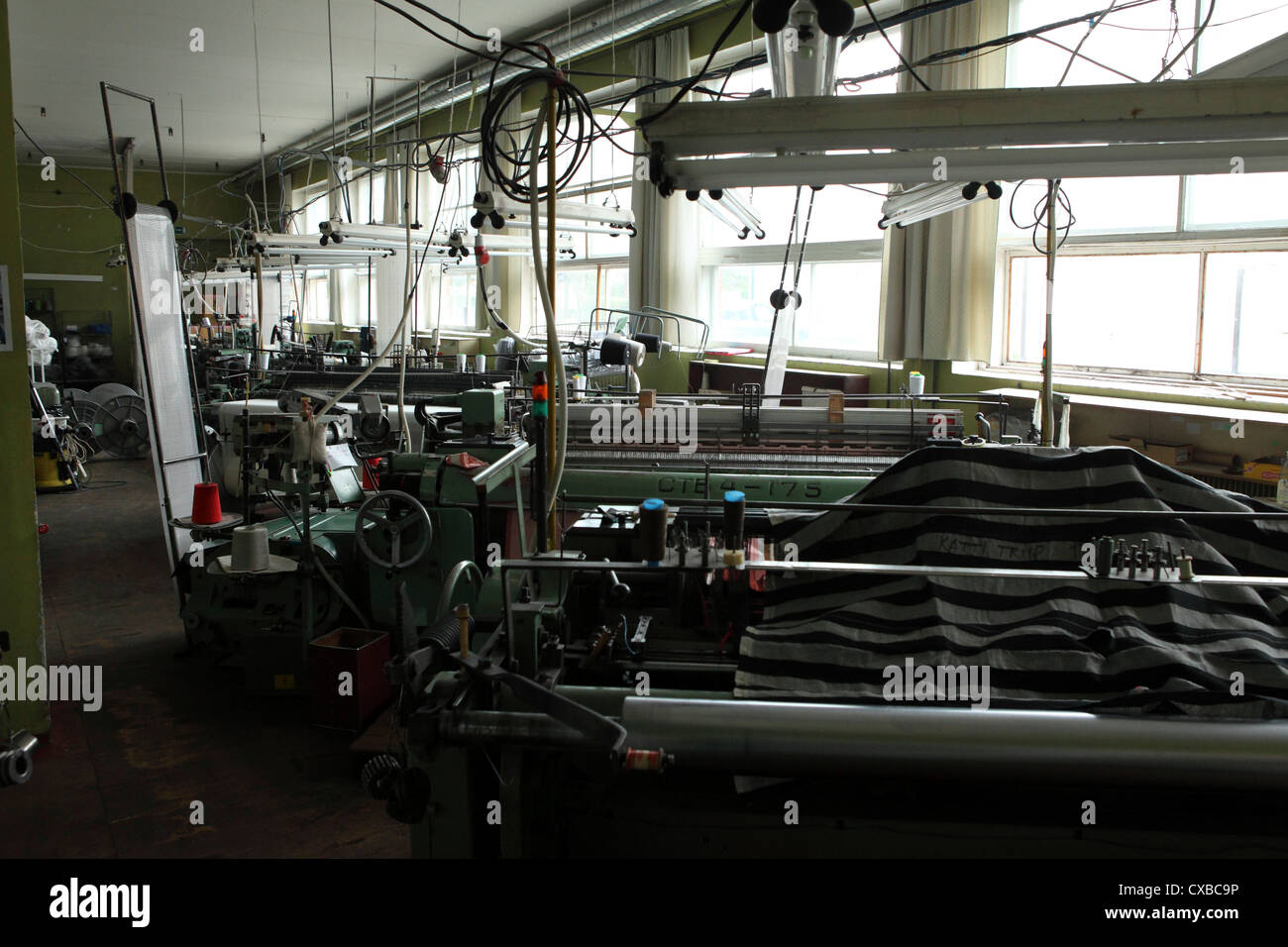 Machinery within the OU Liliina linen factory at Rakvere, Estonia Stock Photo Alamy